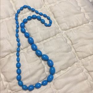 Vintage blue beaded necklace.